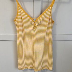 Full Tilt Yellow and White Striped Camisole. Hundred percent cotton size medium.